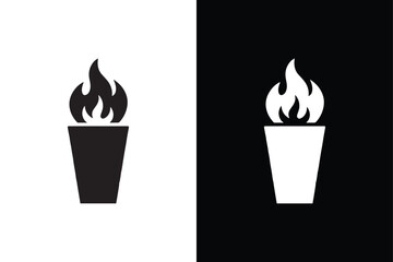 TikiTorch icon vector on White Background ,Vector Art Illustration on white background.
