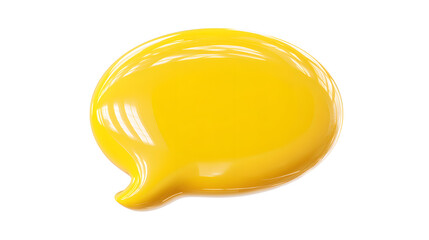 Fototapeta premium Bright yellow speech bubble, glossy and modern, perfect for communication themes.