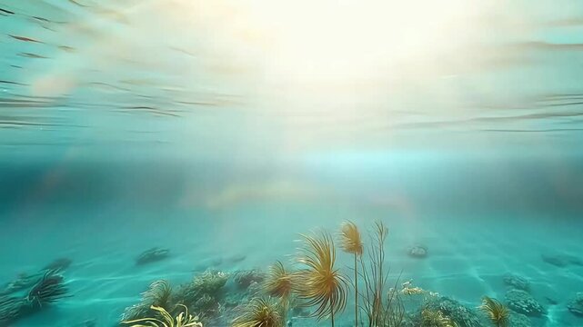 Crystal Clear Lake: Split-Level Perspective of Underwater and Shoreline Ecosystem