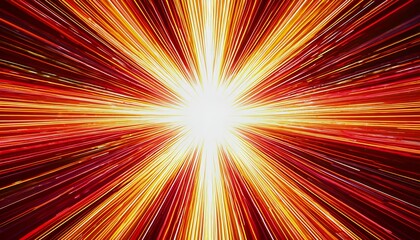 Obraz premium a vibrant burst of radiating lines in shades of red, orange, and yellow converge toward a bright white center, creating a dynamic and energetic visual effect.