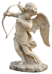 Classical Sculpture of Cupid Winged Cherub with Bow and Arrow