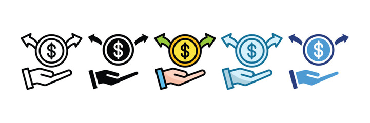 Expenses Icon Set Multiple Style Collection