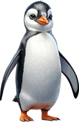 Adorable Penguin in Cold Antarctic Landscape – Perfect for Animal, Travel, or Nature Themes