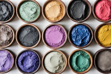 Bowls filled with an array of colorful powders offer endless possibilities for culinary artistry and imaginative dishes