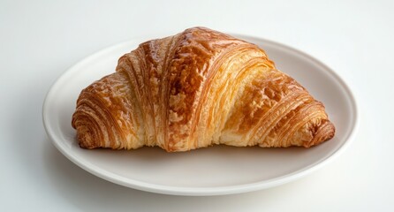 Fresh croissant on a white background. Isolated