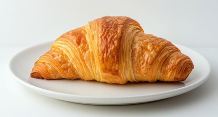 Fresh croissant on a white background. Isolated