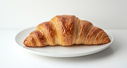 Fresh croissant on a white background. Isolated