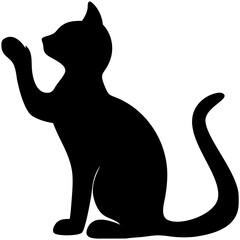 Black Cat Silhouette – Mysterious Feline Shape on White Background | Minimalist Cat Art
