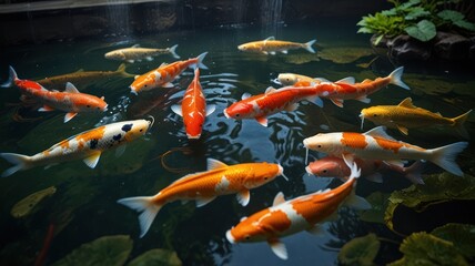 Koi fish pond garden tranquility nature serene