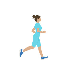 illustration of a woman jogging without background