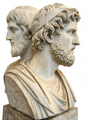 Ancient Roman Janus Bust Two-Faced God Symbolism in Marble Sculpture