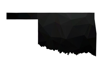 Abstract Polygon - Low Poly Color Black Oklahoma map. Vector Illustration eps10.