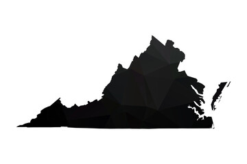 Abstract Polygon - Low Poly Color Black Virginia map. Vector Illustration eps10.
