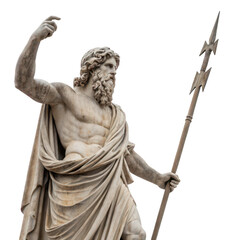 Majestic Marble Statue of Jupiter God of Thunder and Sky, Ancient Roman Sculpture