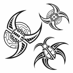 Black tribal spider vector illustration on a white web symbol