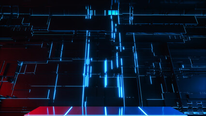 a neon colored digital background (3d rendering)