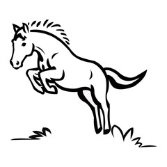 Horse jump  vector art design