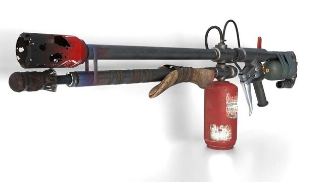 flamethrower gun on white background