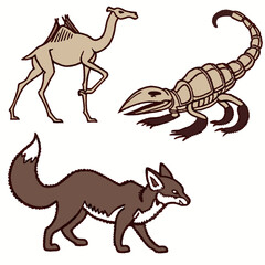 Black dinosaur and dragon vector illustration art