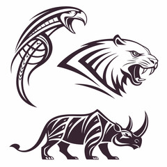 Tribal tiger head vector illustration, a wild animal design symbol