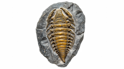 a close up of a trilobite on a transparent background, PNG image, PNG file, Generative art.