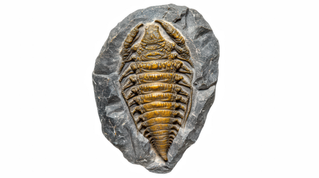 a close up of a trilobite on a transparent background, PNG image, PNG file, Generative art.