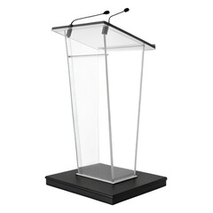 Modern Clear Acrylic Podium with Black Base for Presentations and Speeches