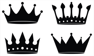  crown silhouettes  vector set