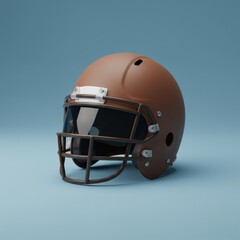 Fototapeta premium American football helmet design on blue background for sports equipment promotion