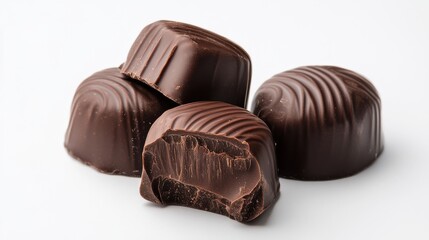 Obraz premium A stack of chocolate bars with a pistachio filling, placed on a marble surface, showcasing an appealing combination of flavors.