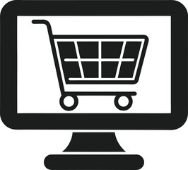 E-commerce Transaction Cart on Display Icon