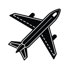 a basic airplane icon clean line art vector