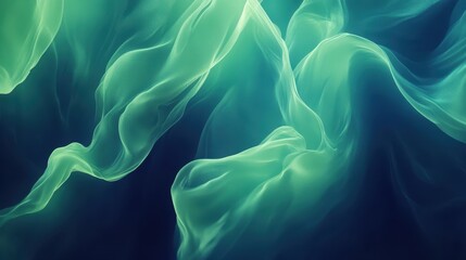 Abstract Fluid Gradient Background with Ethereal Emerald and Sapphire Tones, Luminescent Digital Art with Organic Noise Texture for Modern Design
