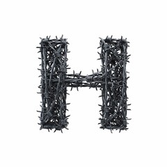  Barbed Wire Letter H