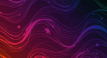 Abstract Wavy Lines Background - Colorful abstract background with flowing wavy lines and subtle gradients in red, purple, and blue hues. Perfect for websites, presentations, or designs