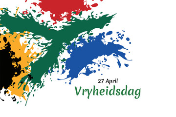 Translation: April 27. Freedom Day. Freedom day (Vryheidsdag) National day of South Africa Vector illustration. Suitable for greeting card, poster and banner.