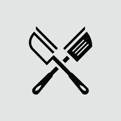 Crossed Spatula and Turner Cooking Utensils Icon