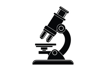 microscope silhouette vector illustration isolated on white background