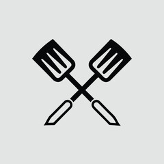 Crossed Spatulas Cooking Utensil Icon Design