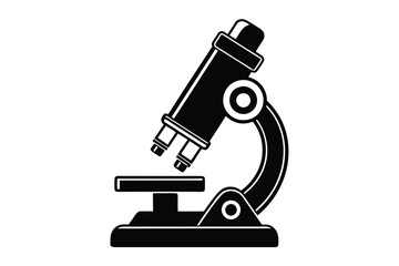 microscope silhouette vector illustration isolated on white background