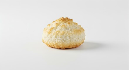 Coconut macaroon cookie white background