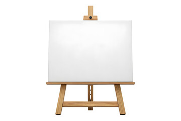 Wooden Easel with Blank White Canvas Ready for Painting and Art Display.