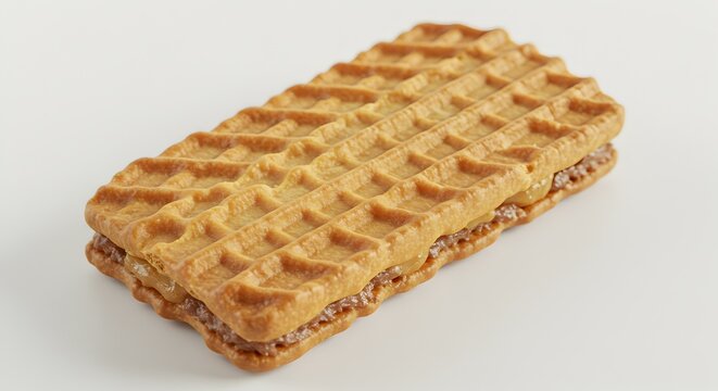 Gaufrette cookie white background