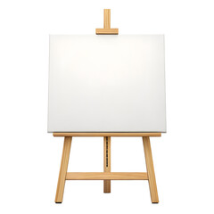 Wooden Easel with Blank White Canvas Ready for Painting and Art Display.