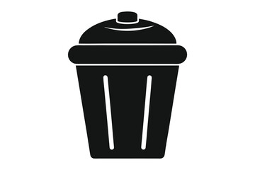 Trash can icon silhouette vector illustration 