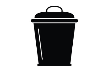 Trash can icon silhouette vector illustration 