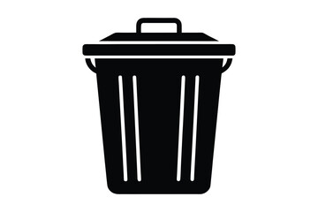 Trash can icon silhouette vector illustration 