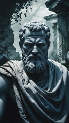Illustration of Sculpture of a Stoic, representing Philosophy and Stoicism