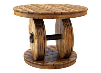 a table made from a wooden cable spool