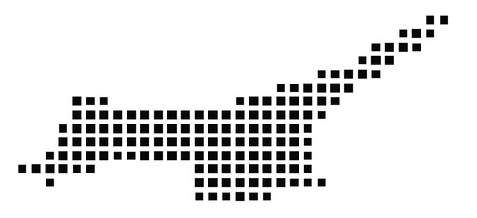 Fototapeta premium Abstract map of Turkish Republic of Northern Cyprus showing the country with a pattern of black squares